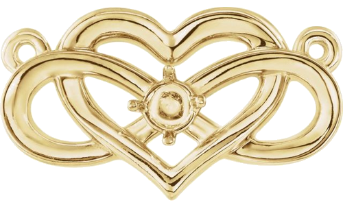 14K Yellow Accented Infinity-Inspired Heart Necklace Center (1)