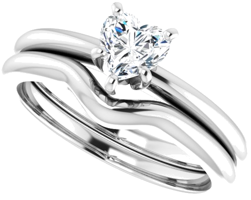 Sužadėtuvių Žiedas „Solitaire“ 950 Platinos Heart Shape 5mm (10)