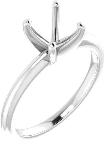 14K X1 White  5.5 mm Square Solitaire Engagement Ring Mounting (1)