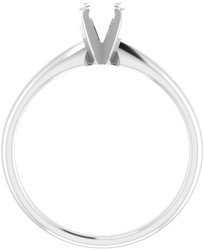 14K White 3.5 x 3.5 mm Square Solitaire Engagement Ring Mounting (2)