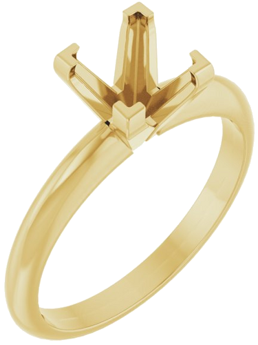 14K Yellow 6 mm Square V-End 4-Prong Engagement Ring Mounting (1)