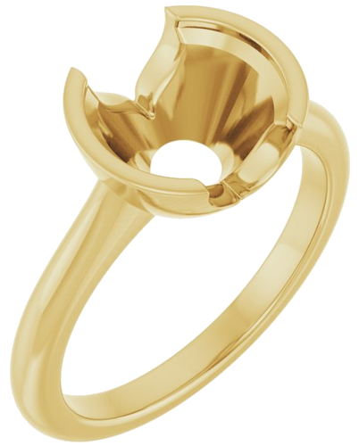 Sužadėtuvių Žiedas „Half Bezel Solitaire“ 585 Geltonojo Aukso Round 9mm (1)