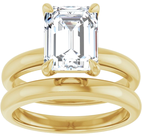 Sužadėtuvių Žiedas „Solitaire“ 585 Geltonojo Aukso Emerald 9mm x 7mm (8)