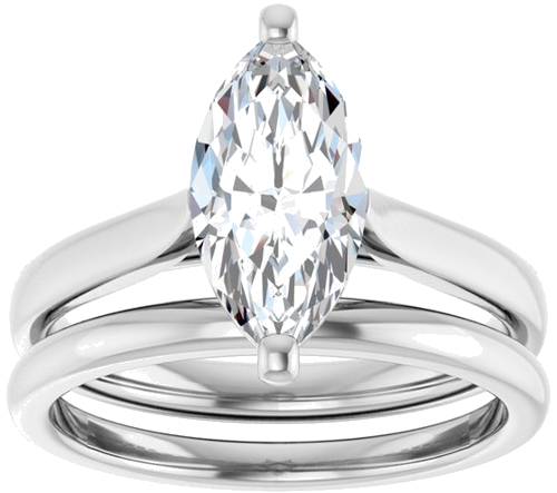 Sužadėtuvių Žiedas 14k white gold Marquise 12mm x 6mm (8)