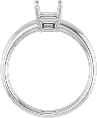 14K White 8x6 mm Emerald Engagement Ring Mounting (2)