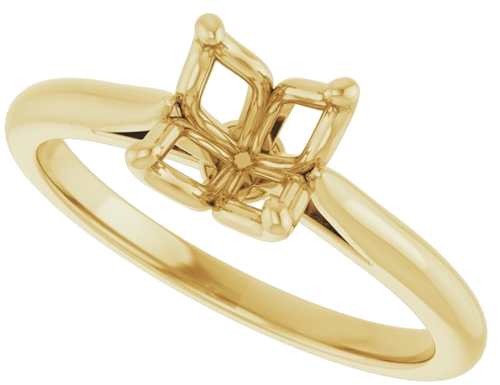 Sužadėtuvių Žiedas „Solitaire“ 585 Geltonojo Aukso Cushion 6mm (5)