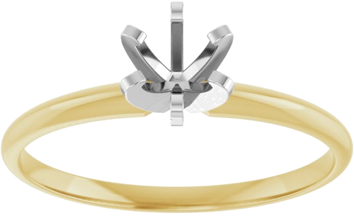 Sužadėtuvių Žiedas „Solitaire“ 585 Baltojo Ir Geltonojo Aukso Round 4.4mm (3)