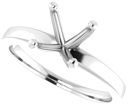 14K White 7.4 mm Round Solitaire Engagement Ring Mounting (5)