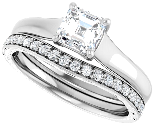 Sužadėtuvių Žiedas „Solitaire“ 950 Platinos Asscher 5mm (20)