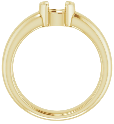 14K Yellow 5.8 mm Round Half Bezel Solitaire Engagement Ring Mounting (2)