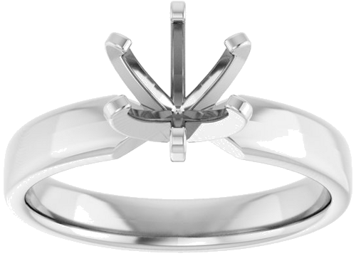 14K White 6.5 mm Round Solitaire Engagement Ring Mounting (3)