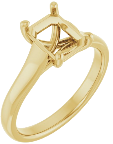 Sužadėtuvių Žiedas „Solitaire“ 585 Geltonojo Aukso Emerald 8mm x 6mm (1)