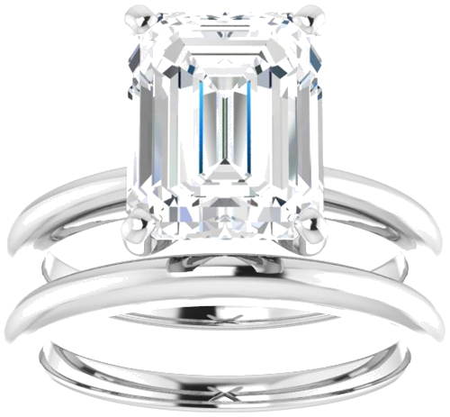 Sužadėtuvių Žiedas „Solitaire“ 925 Sidabro Emerald 10mm x 8mm (8)