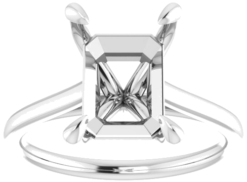 Sužadėtuvių Žiedas „Solitaire“ 950 Platinos Emerald 10mm x 8mm (3)