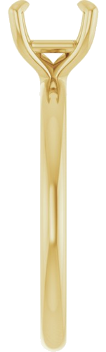 14K Yellow  6x6 mm Asscher Solitaire Engagement Ring Mounting (4)