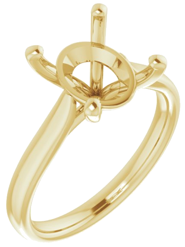 18K Yellow 11x9 mm Oval Engagement Ring Mounting (1)