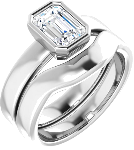 Sužadėtuvių Žiedas „Solitaire“ 417 Baltojo Aukso Emerald 7mm x 5mm (6)