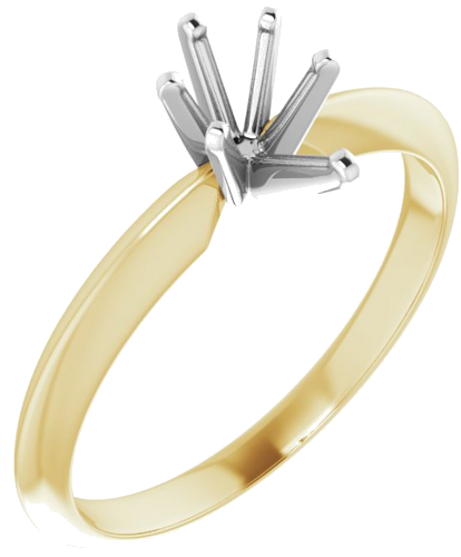 14K Yellow   White 6.5x4.5 mm Pear 6-Prong Ring Mounting (1)