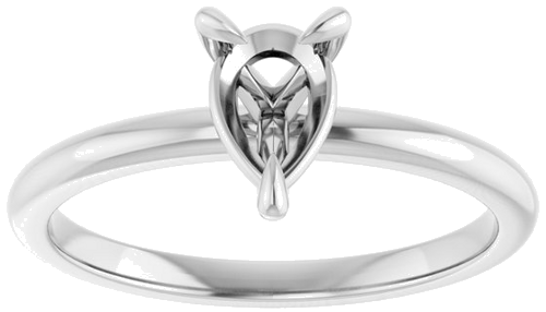 Sužadėtuvių Žiedas „Solitaire“ 585 Baltojo Aukso Pear Shape 7mm x 5mm (3)