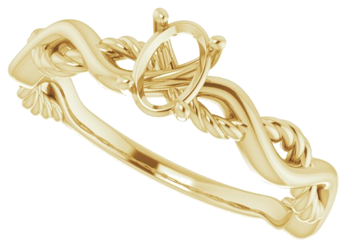 Sužadėtuvių Žiedas „Infinity-Inspired“ 417 Geltonojo Aukso Oval 6mm x 4mm (5)