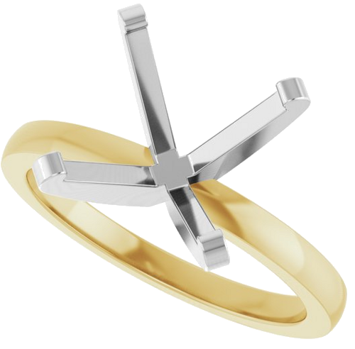 14K Yellow White 11 mm Round 4-Prong Engagement Ring Mounting (5)