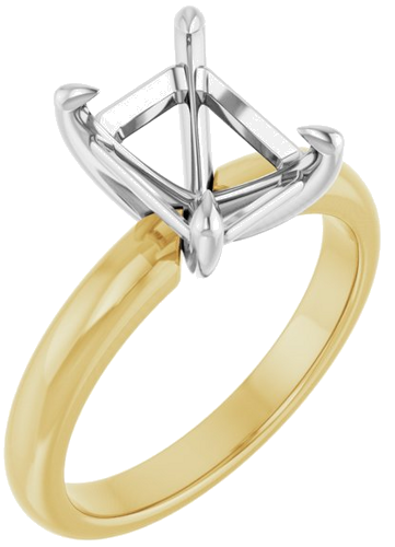 Sužadėtuvių Žiedas „Solitaire“ 585 Baltojo Ir Geltonojo Aukso Emerald 9mm x 7mm (1)