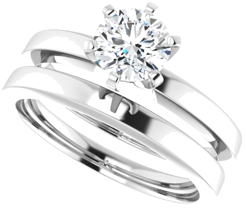 14K White 5.8 mm Round Solitaire Engagement Ring Mounting (10)