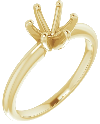 Sužadėtuvių Žiedas „Solitaire“ 585 Geltonojo Aukso Round 6.5mm (1)