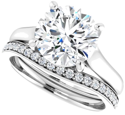 14K White 9 mm Round Solitaire Engagement Ring Mounting (10)