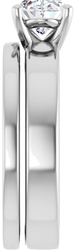 14K White 8x6 mm Oval Solitaire Engagement Ring Mounting (9)