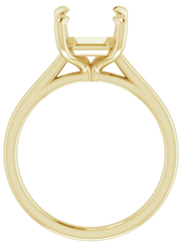 14K Yellow  10x8 mm Emerald Solitaire Engagement Ring Mounting (2)
