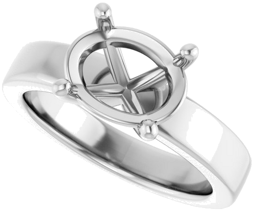 Sužadėtuvių Žiedas „Solitaire“ 585 Baltojo Aukso Oval 10mm x 8mm (5)