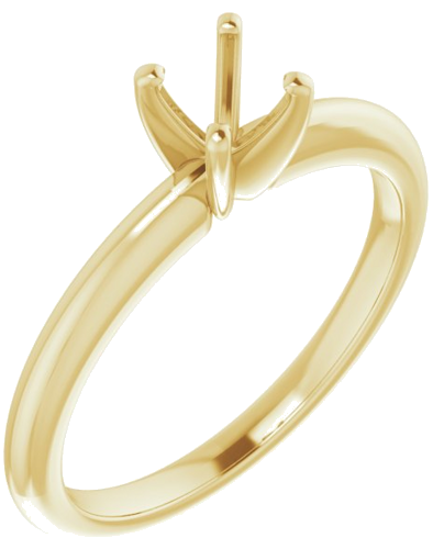 Sužadėtuvių Žiedas „Solitaire“ 585 Geltonojo Aukso Round 4.8mm (1)