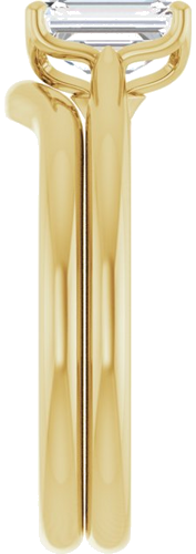 Sužadėtuvių Žiedas „Solitaire“ 585 Geltonojo Aukso Emerald 7mm x 5mm (9)