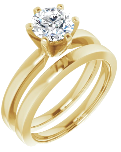 18K Yellow 6.5 mm Round Solitaire Engagement Ring Mounting (6)