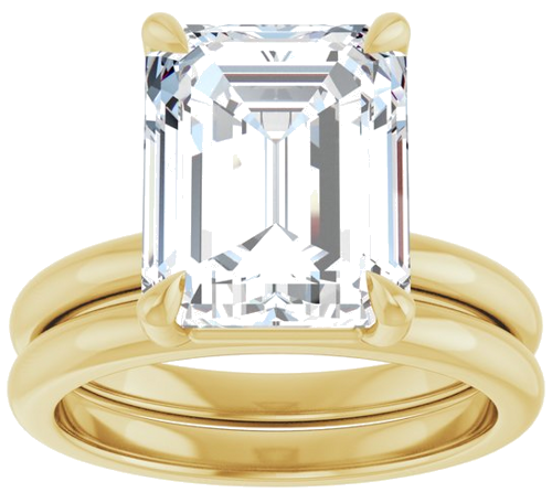 Sužadėtuvių Žiedas 585 Geltonojo Aukso Emerald 11mm x 9mm (5)