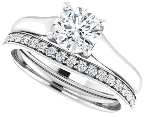 14K White 6 mm Round Solitaire Engagement Ring Mounting (10)