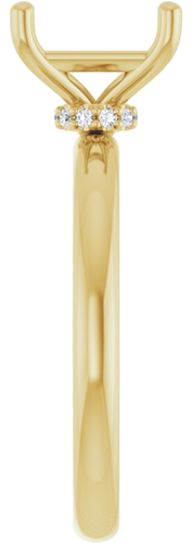 Sužadėtuvių Žiedas „Accented“ 585 Geltonojo Aukso Emerald 8mm x 6mm (4)