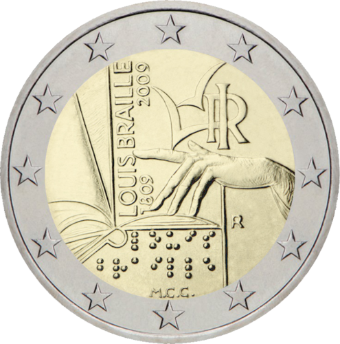2009 Italy Louis Braille 2 euro coin (1)