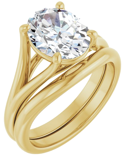 Sužadėtuvių Žiedas „Solitaire“ 585 Geltonojo Aukso Oval 10mm x 8mm (6)