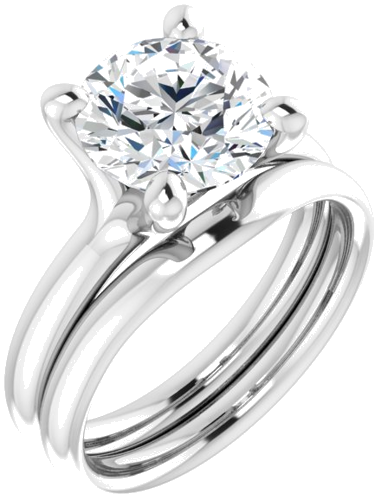 Sužadėtuvių Žiedas „Solitaire“ 14k white gold Round 9mm (6)