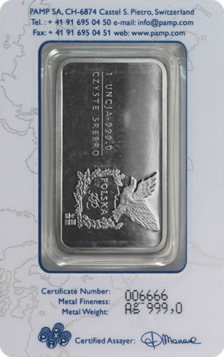 1 oz Коллекционный инвестиционный серебряный слиток Волк PAMP (3)