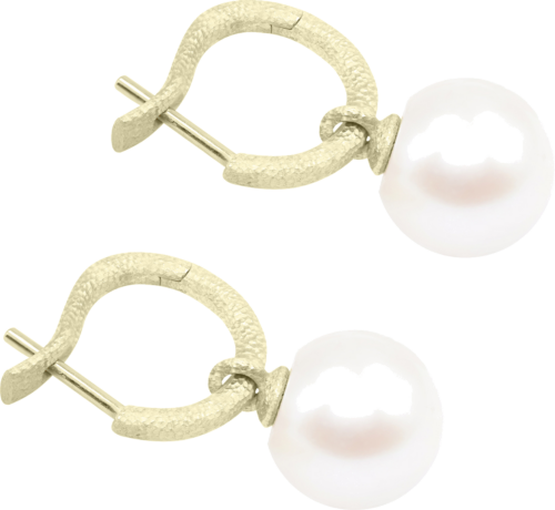 Золотые серьги с пресноводным жемчугом (2)