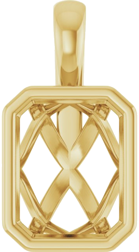 Pakabukas „Solitaire“ 585 Geltonojo Aukso Emerald 9mm x 7mm (1)