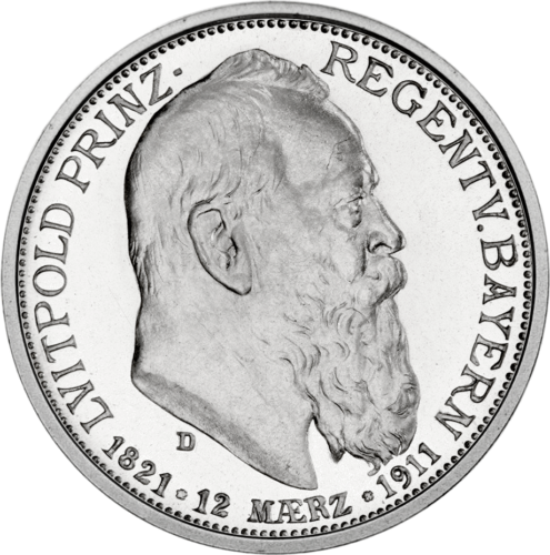2 марки 90-летие принца Луитпольда 1911 Германская империя серебряная монета (1)