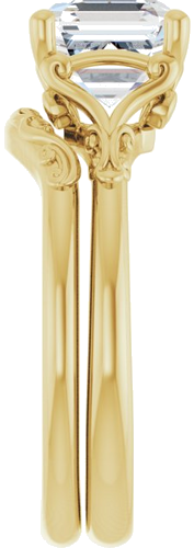 Sužadėtuvių Žiedas „Solitaire“ 585 Geltonojo Aukso Asscher 7mm (9)