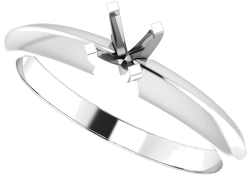 14K White 4-4.1 mm Round 4-Prong Light Solitaire Ring Mounting (5)