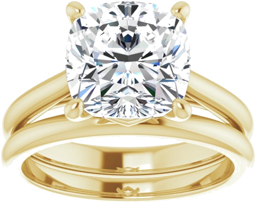 Sužadėtuvių Žiedas „Solitaire“ 585 Geltonojo Aukso Cushion 9mm (8)