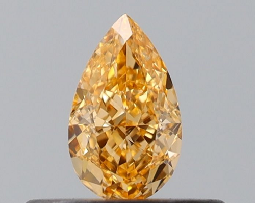 0.26 carat Fancy Intense Yellow Orange-VS2 Natūralus Pear Deimantas (1)