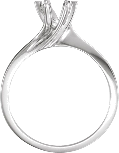 14K White 7.4 mm Round 6-Prong Solitaire Engagement Ring Mounting (2)
